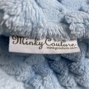 Minky Couture Plush Throw Blanket Solid Blue Rectangular